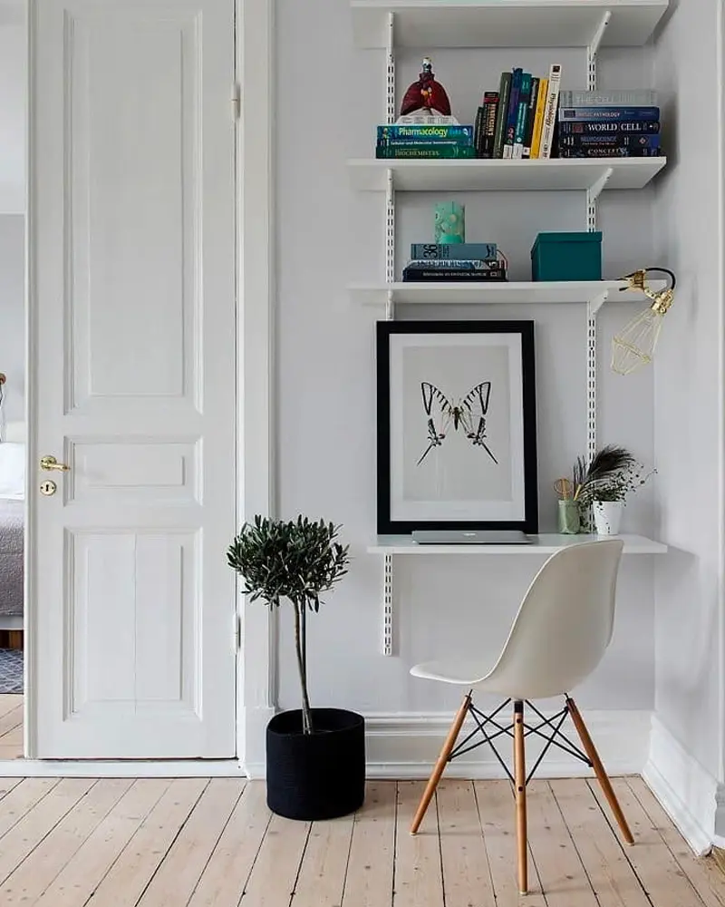 deco appartement vert blanc bureau