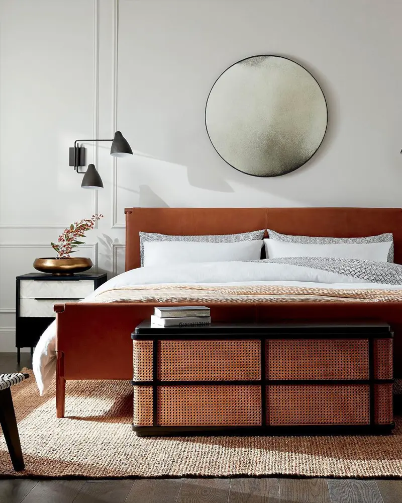 deco chambre cuir cannage