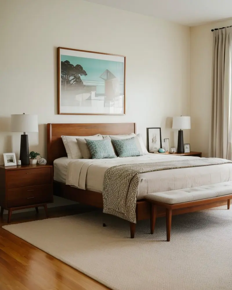 deco chambre vintage noyer