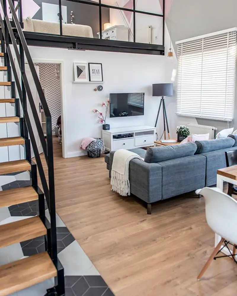deco loft industriel chic rose salon