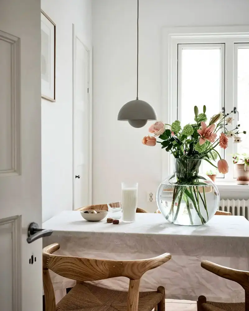 deco salle a manger campagne suspension flowerpot