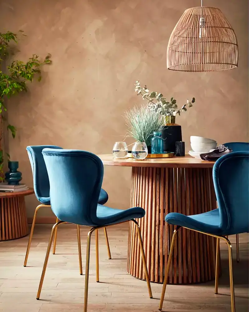 deco salle a manger nature bleu bois