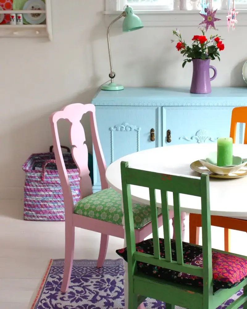 deco salle a manger retro vintage pastel