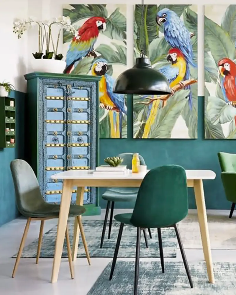 deco salle a manger tropicale