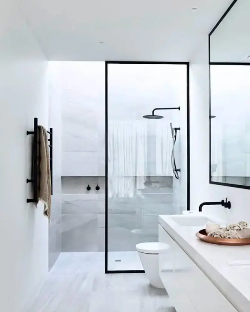 deco salle de bain minimaliste noir blanc