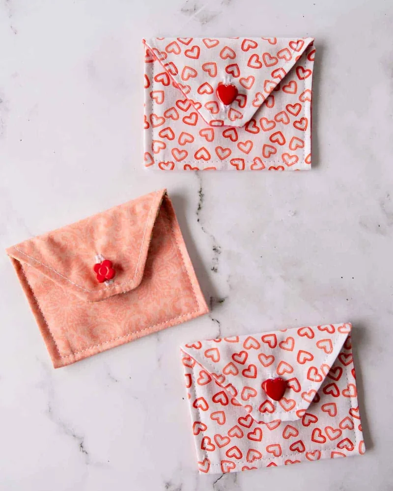 enveloppe diy tissu coeur