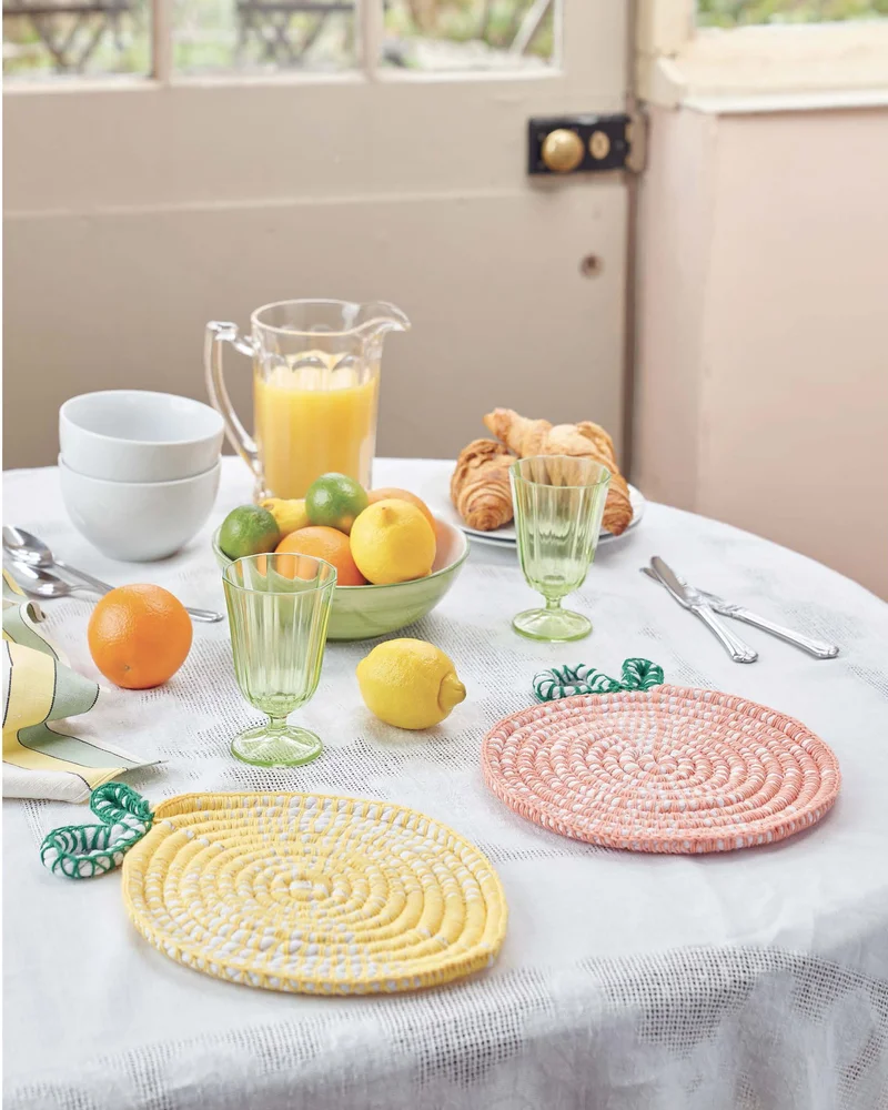 set de table fruit corde diy