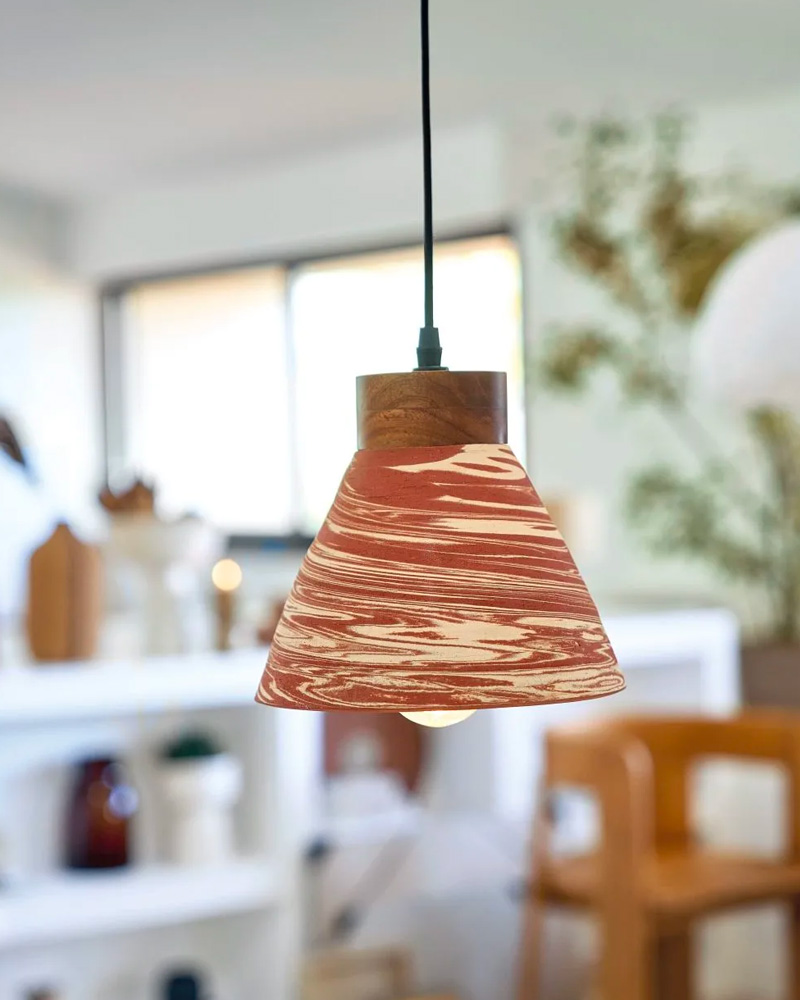 suspension terracotta marbre