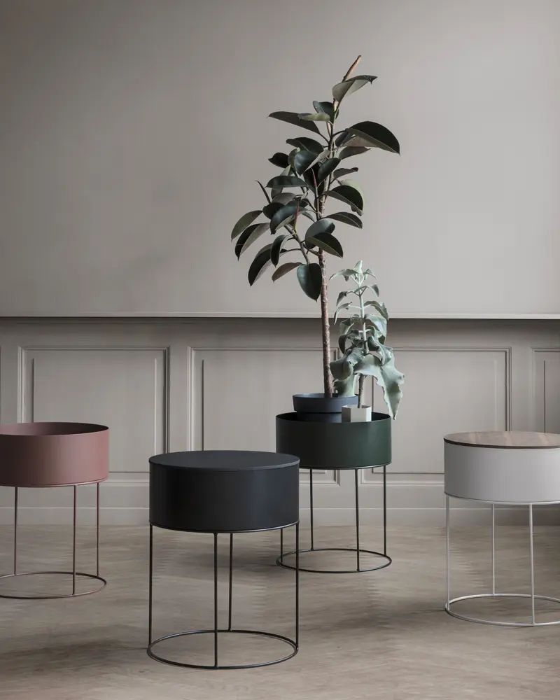 table appoint porte plante metal