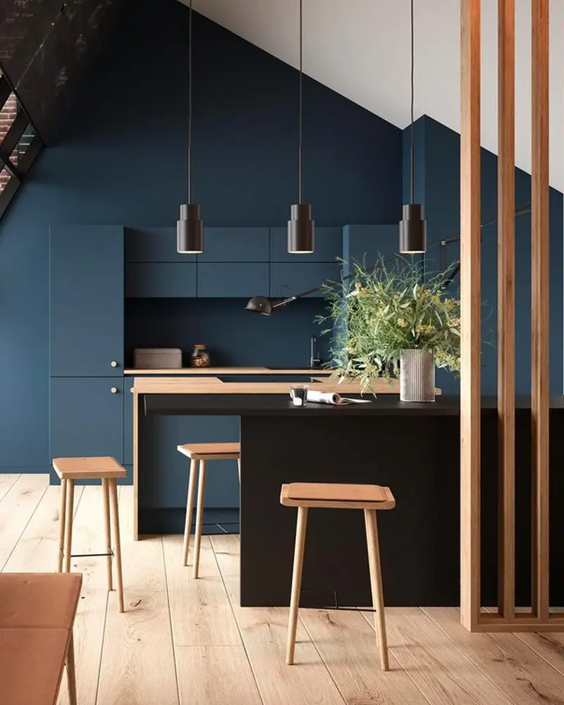 cuisine bleu bois