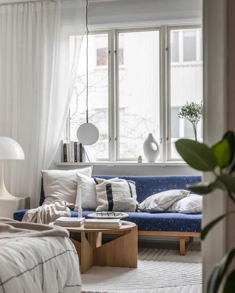 deco appartement moderne bleu salon