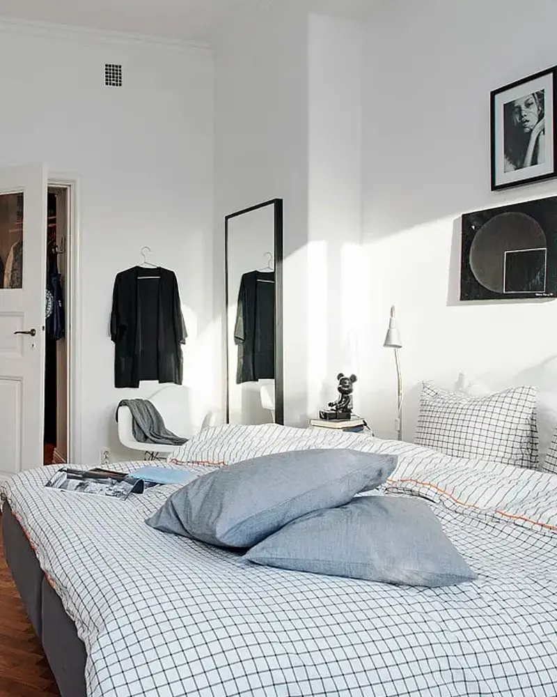 deco appartement moderne cuir noir chambre