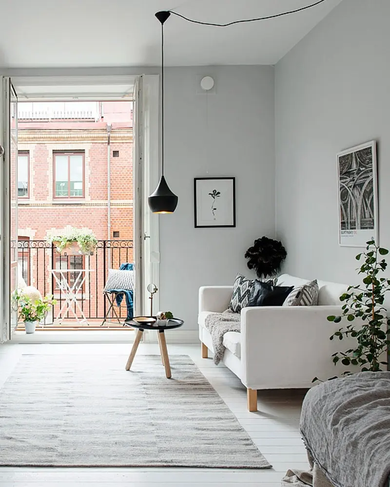 deco appartement moderne gris blanc salon