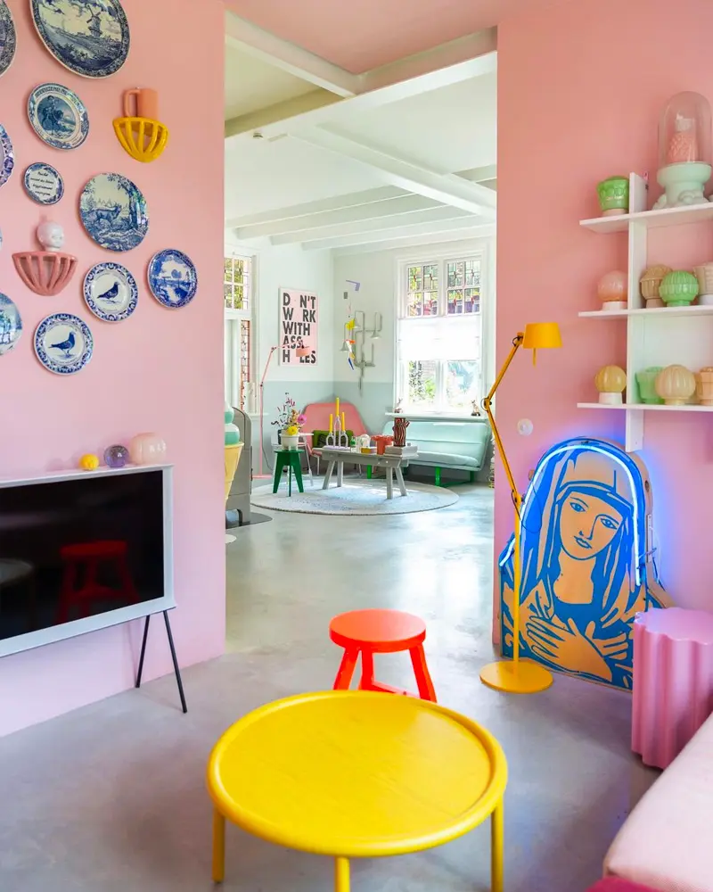 deco appartement moderne rose salon