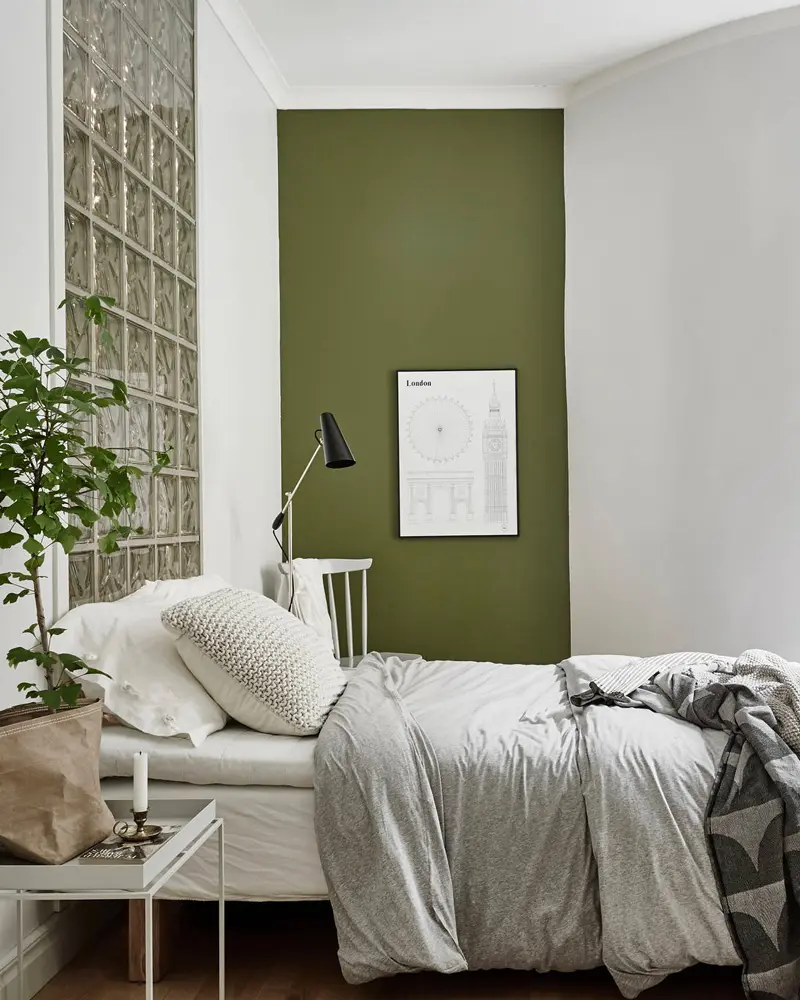deco appartement nature vert kaki chambre