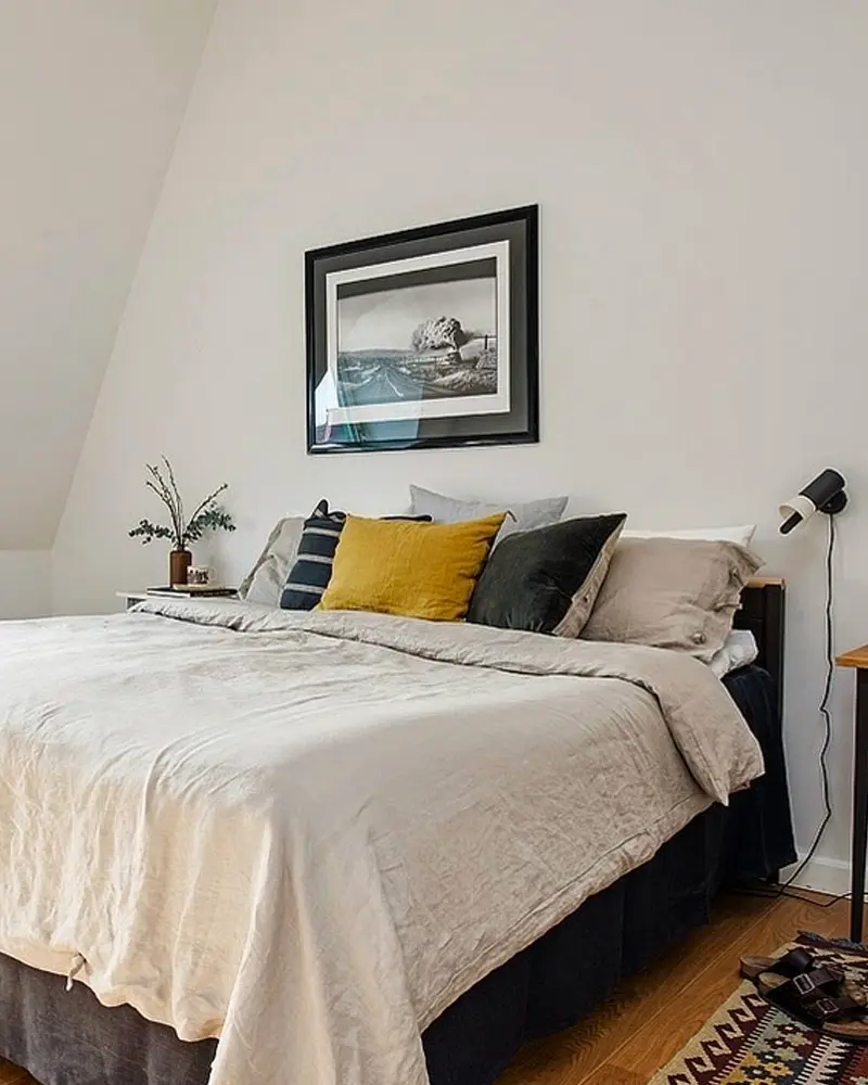 deco appartement scandinave moderne gris chambre