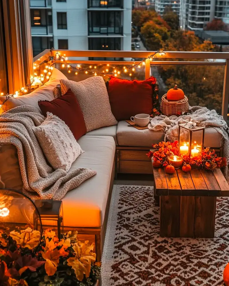 deco balcon automne citrouilles