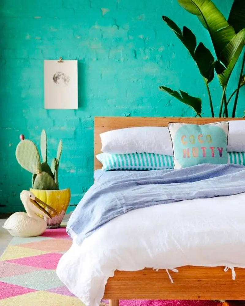 deco chambre tropicale coloree