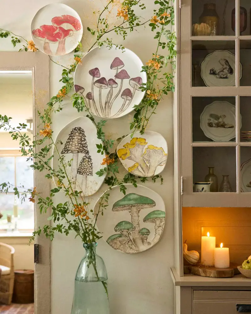 deco murale assiettes champignon