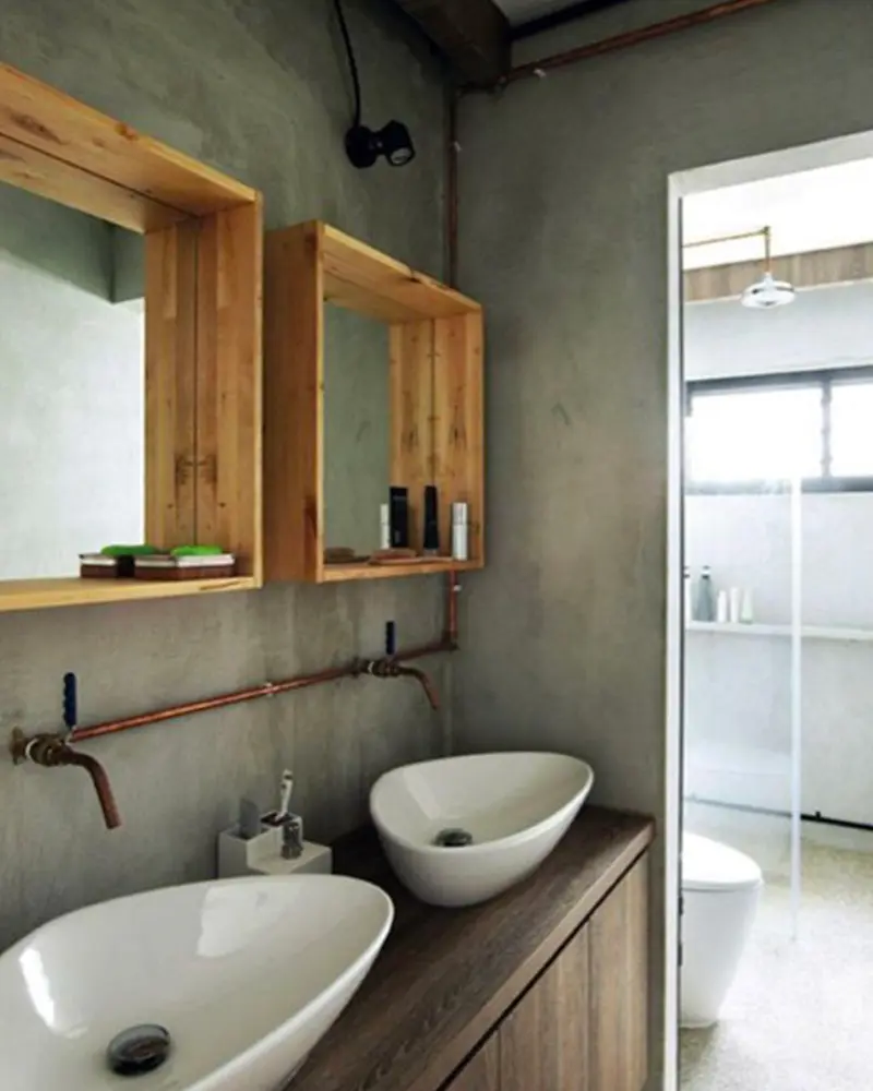 deco salle de bain beton bois