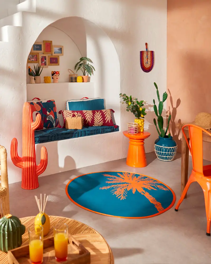 deco salon tropical orange