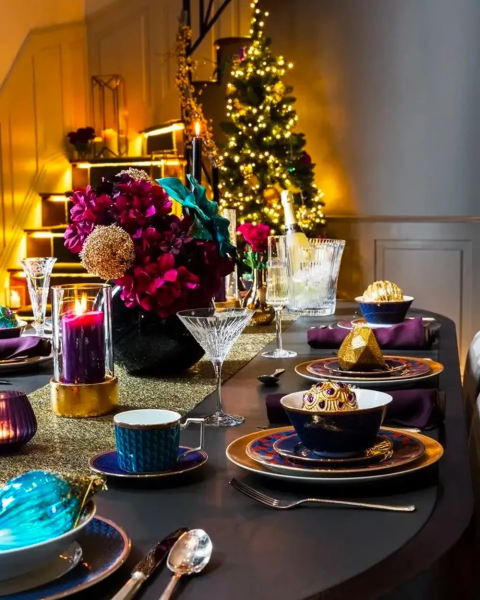 deco table noel noir couleur
