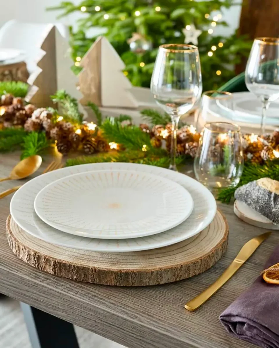 deco table noel vegetale chic nature
