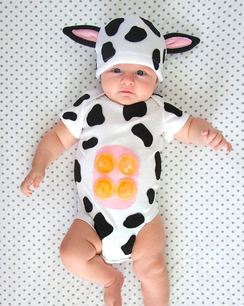 déguisement halloween bebe vache diy