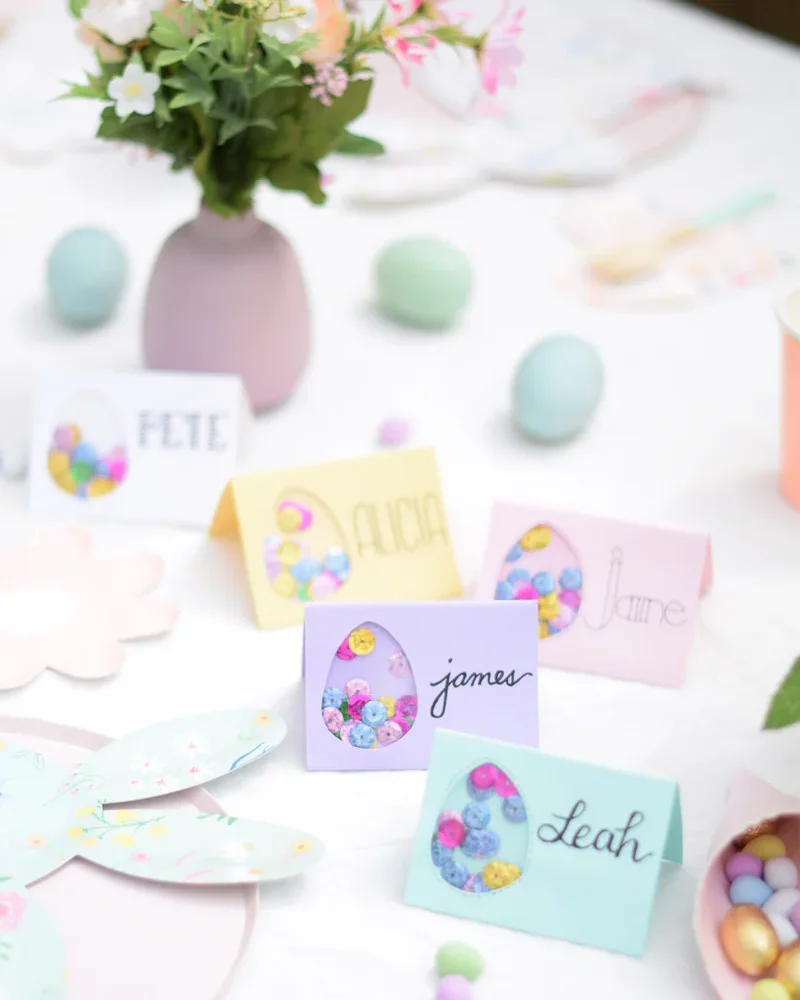 marque place diy paques oeuf papier