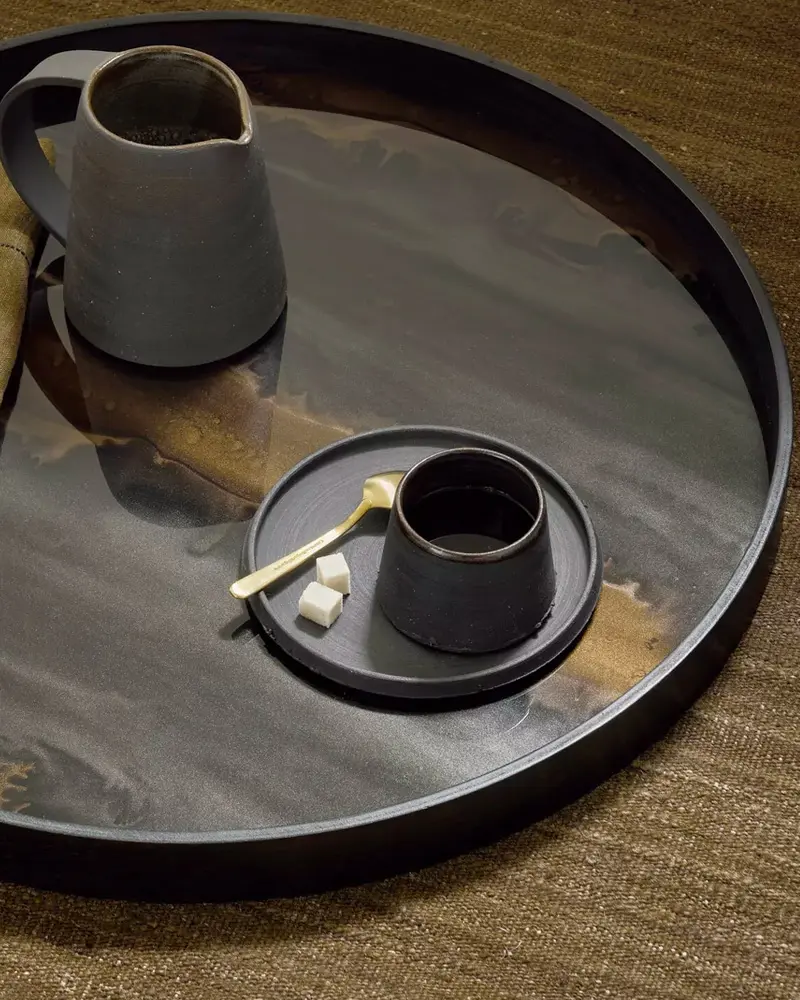 plateau verre bronze