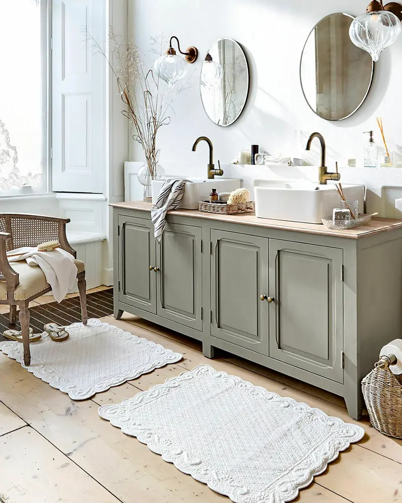 salle de bain cosy cocooning vert chic