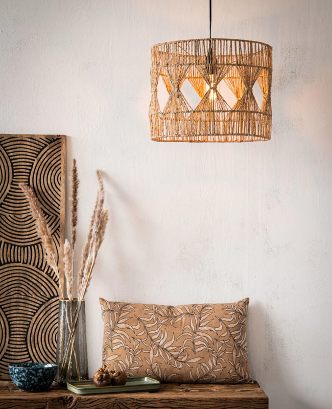 suspension ethnique jute tresse