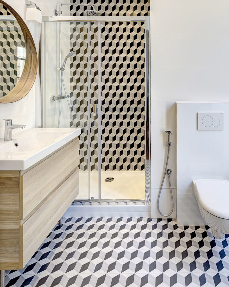 deco carreaux ciment salle de bain mur