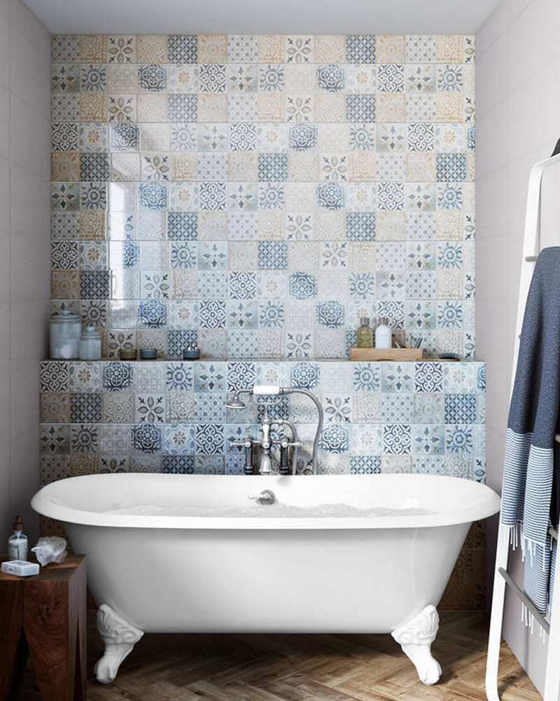 deco carreaux ciment salle de bain mur