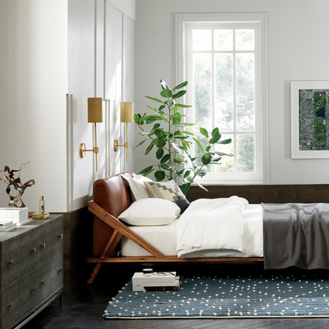 deco cuir chambre lit