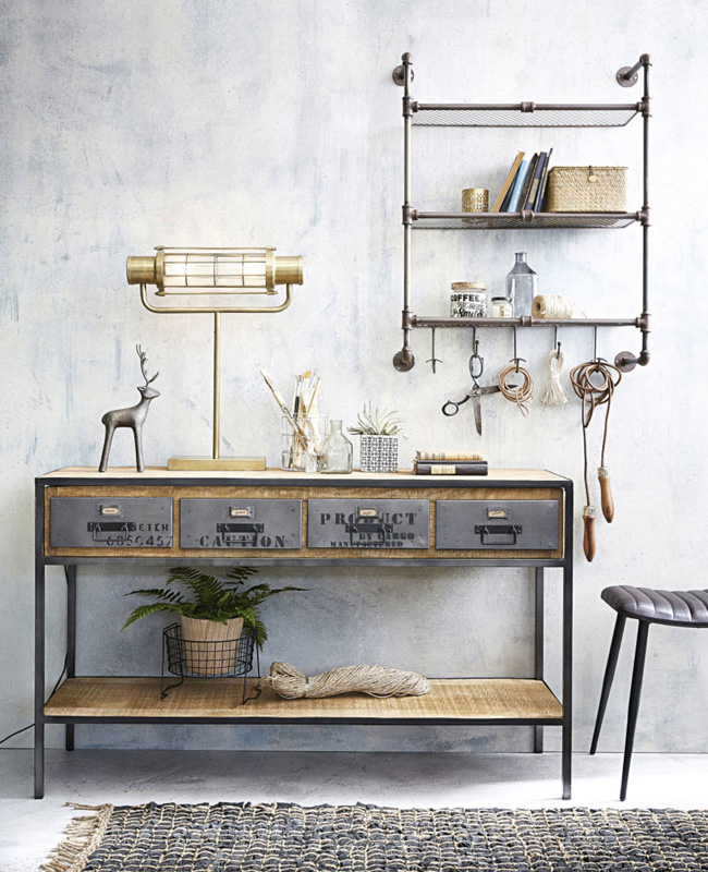 etagere porte manteau patere industriel
