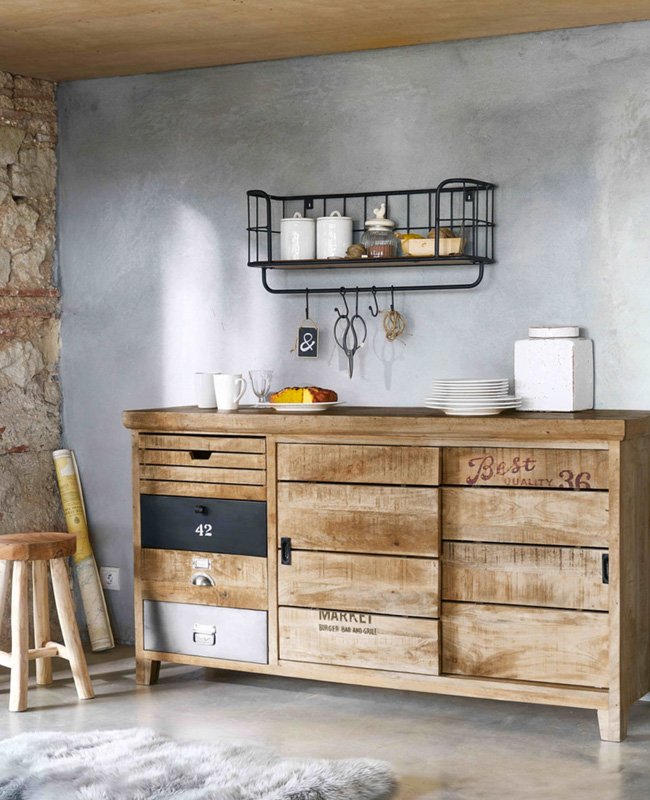 etagere porte manteau patere metal noir