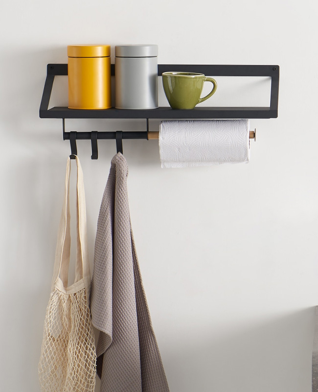 etagere porte manteau patere noir moderne