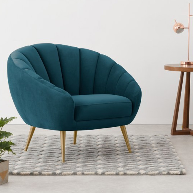 fauteuil deco bleu canard