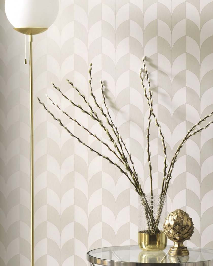 papier peint chambre retro beige gris