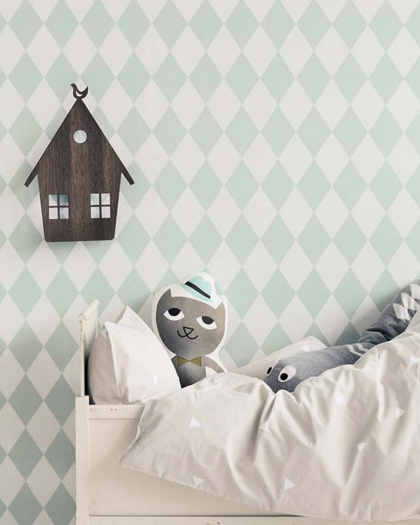 papier peint chambre enfant losange