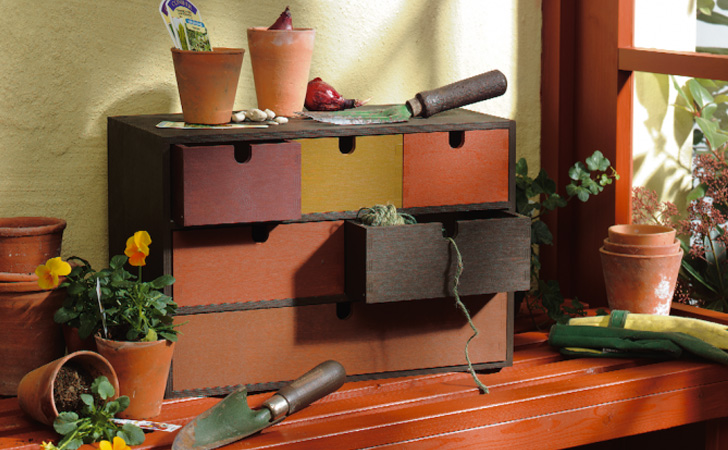 rangement colore jardin diy