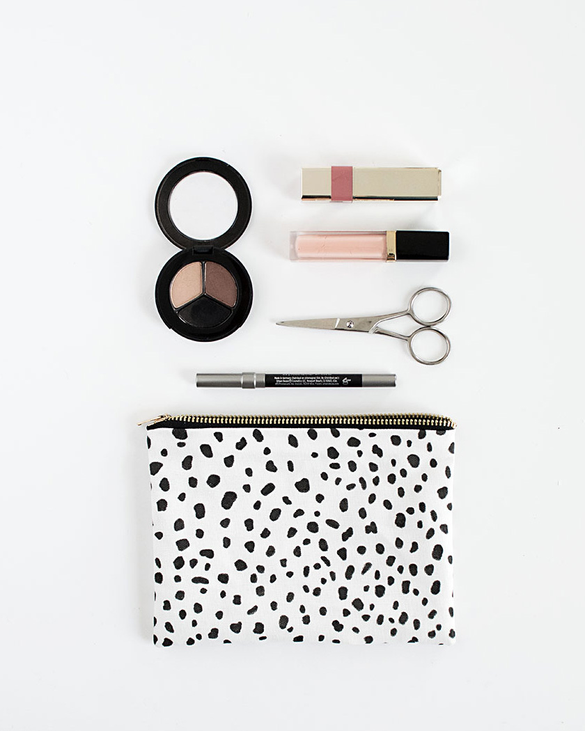 rangement maquillage diy trousse pois