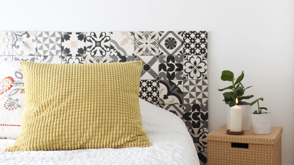 tete de lit diy carreaux ciment